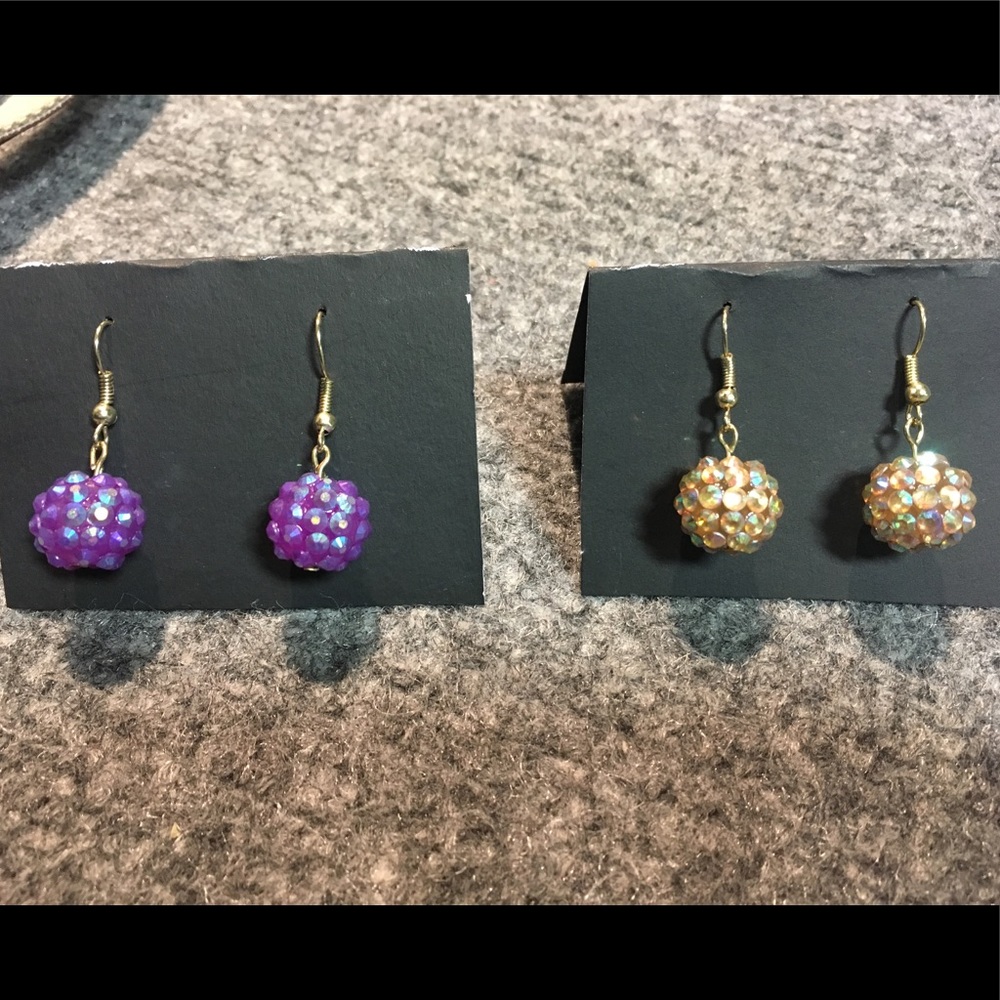3/$10 Sparkle ball dangle earrings